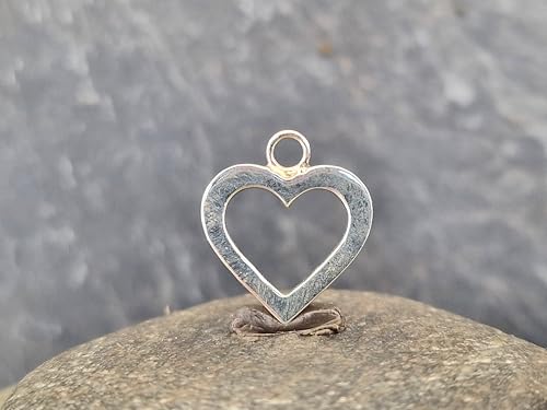 LeoLars-PABE Herzanhänger aus 925er Silber, Liebe, Freundschaft, Gemeinsam, Anhängermaße: 18,7mm x 16,4mm x 2,5mm Handarbeit