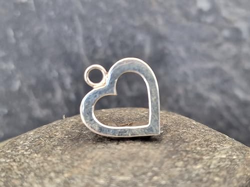 LeoLars-PABE Herzanhänger aus 925er Silber, Liebe, Freundschaft, Gemeinsam, Anhängermaße: 18,7mm x 16,4mm x 2,5mm Handarbeit