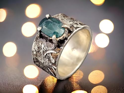 LeoLars-PABE Grandideriet Design Ring, Gr.64-65 (20,6), aus 925er Silber, antikes wildes Design, teilgeschwärzt, Unikat, Handarbeit