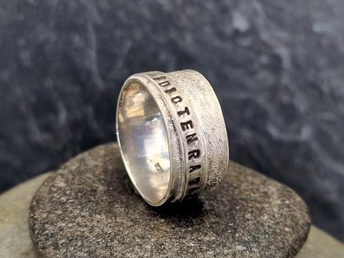 LeoLars-PABE Sprüche Design Ring Idiotenradar aus 925er Silber. punziert, angeschmolzen, teilgeschwärzt, Größe: 62 (19,8), Unisex, Unikat, Handarbeit