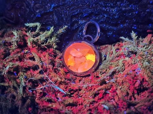 LeoLars-PABE Hackmanit Splitter Design Anhänger aus 925er Silber, von rosa über leuchtend orange im UV Licht bis lila leuchtende Steine, Unikat, Handarbeit,