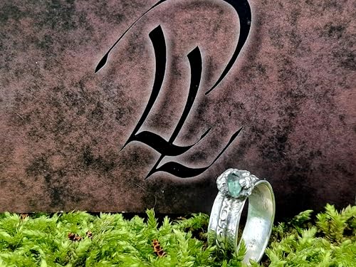 LeoLars-PABE Türkisfarbener Turmalin Design Ring, Gr. 57 (18,3), aus 925er Silber, Turmalin Navette facettiert, organisch geteilte Zargenfassung, verziert, Unikat, Handarbeit