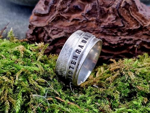 LeoLars-PABE Sprüche Design Ring Idiotenradar aus 925er Silber. punziert, angeschmolzen, teilgeschwärzt, Größe: 62 (19,8), Unisex, Unikat, Handarbeit