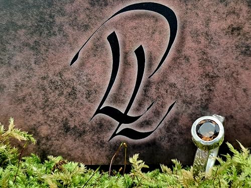 LeoLars-PABE Rauchquarz Design Ring aus 925er Silber, mit einer geprägten Ringschiene und Zargenfassung in Größe 54-55 (17,5), Unikat, liebevolle Handarbeit