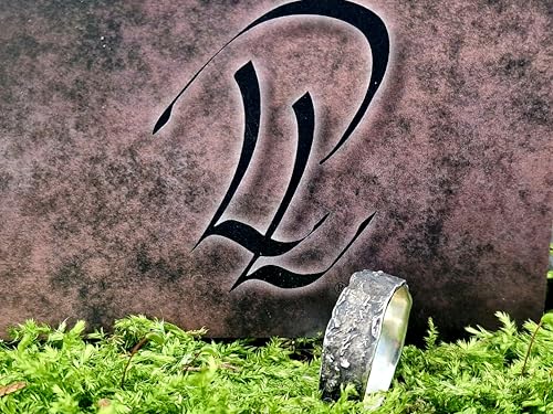 LeoLars-PABE geschwärzter Damen Ring im Sushi Design aus 925er Silber, Noriblatt Oberflächen Struktur, Unikat, Handarbeit, Größe 58 (18,2)