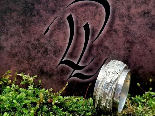 LeoLars-PABE Spinner Design Ring aus 925er Silber, 360 Grad drehbar, Wurzeldesign, Spielring, Unisex, Größe: 64 (20,5), Unikat, Handarbeit