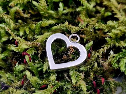 LeoLars-PABE Herzanhänger aus 925er Silber, Liebe, Freundschaft, Gemeinsam, Anhängermaße: 18,7mm x 16,4mm x 2,5mm Handarbeit