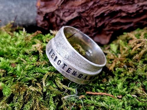 LeoLars-PABE Sprüche Design Ring Idiotenradar aus 925er Silber. punziert, angeschmolzen, teilgeschwärzt, Größe: 62 (19,8), Unisex, Unikat, Handarbeit