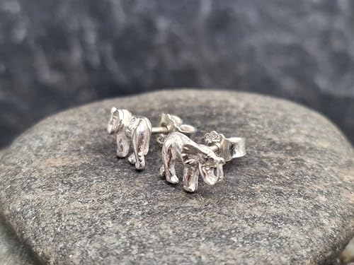 Elefanten Ohrstecker aus 925er Silber, Afrika, Asien, mit Flügelmutter Verschluss, Handarbeit, Ohrsteckermaße: 9,7mm x 6,9mm x 11,9mm