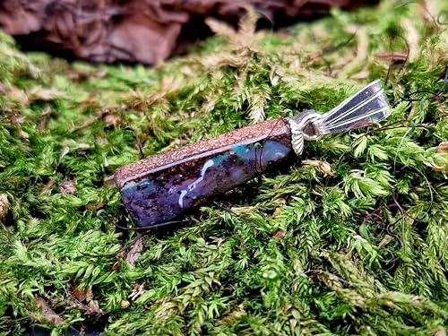 Boulder Opal Anhänger mit 925er Silber Stiftöse, Boulder Opal mit schönem Muster und partiellem Opalfeuer in verschiedenen Farben, Anhängermaße: 21,2mm x 6,1mm x 3,5mm, Unikat, Handgschliffen