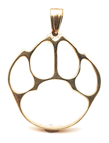 LeoLars-PABE Hunde Pfötchen Anhänger aus 925er Silber, vergoldet, Pfote, Anhänger 34.6 x 26.2 x 5mm