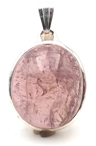 LeoLars-PABE Rosa Turmalin Anhänger aus 925er Silber, Turmalin Altrosa, 31.3ct. 20x16x10mm groß, Unikat, Handarbeit