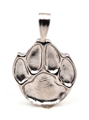 LeoLars-PABE Hunde Pfote Anhänger, aus 925er Silber, Pfötchen, Tatze, Anhänger 31.6 x 20.4 x 4.7mm, starre Schlaufe, Unikat, Handarbeit