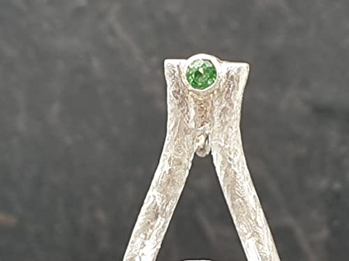 LeoLars-PABE Design Anhänger mit Feueropal und Chromdiopsid aus 925er Silber, Structure Design, Unikat, Handarbeit