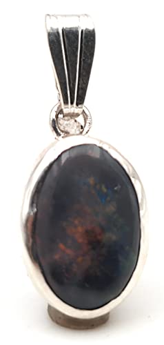LeoLars-PABE Lightning Ridge Opal Anhänger Galaxie Nebel, aus 925er Silber, Opal 12.1x8.1mm, Unikat, Handarbeit