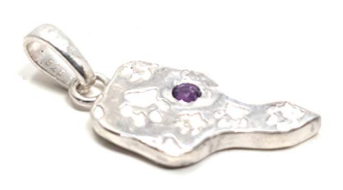 LeoLars-PABE 925er Silber Anhänger mit Pfötchen und Amethyst, Pfote, Unikat, Handarbeit