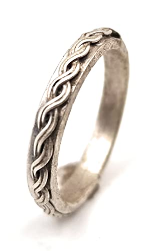 LeoLars-PABE 925er Silber Ring, Gr.64 (20.25), geflochtenes Tau, Seil, Maritim, seidenmatt, Meer, Küste, Unikat, Handarbeit