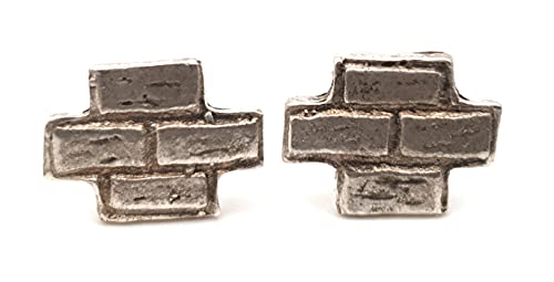 Mauer Ohrstecker aus 925er Silber, teilgeschwärzt, Unikat, Handarbeit