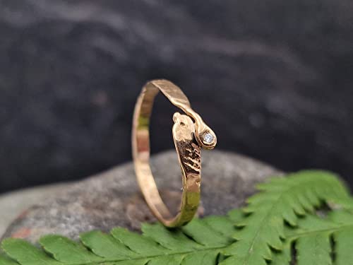 LeoLars-PABE Diamant Ring aus 750er Rosegold, Gr.55 (17.5), Diamant 1,3mm, Fusion, gehämmertes organisches Design, Unikat, Handarbeit