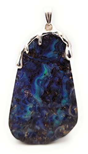 LeoLars-PABE Wunderschöner großer Boulder Opal Anhänger mit 925er Silber Tropfen Kappe, Unikat, Handarbeit