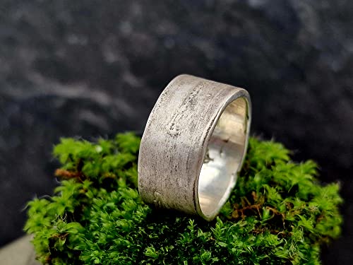 LeoLars-PABE Ring im Bambus Design aus 925er Silber, Gr.56-57, aus echten Bambusblättern, teilgeschwärzt, Unikat, Handarbeit