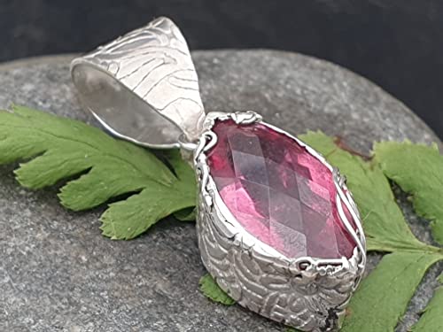 LeoLars-PABE Rosa Turmalin Design Anhänger, 925er Silber, GEM Turmalin 6.45ct. 17.3x10mm, ind. Fassung, Unikat, Handarbeit