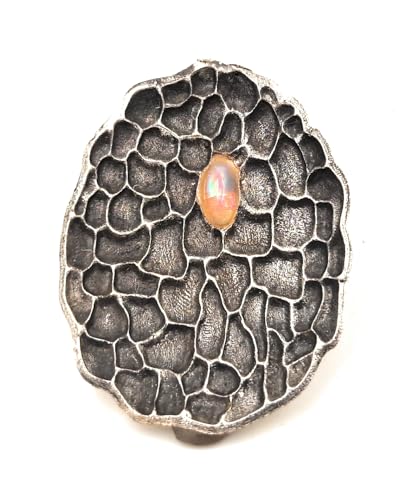LeoLars-PABE Lightning Ridge Opal Design Anhänger aus 925er Silber mit geadertem Muster, teilgeschwärzt, aufhängung hinten, Unikat, Handarbeit