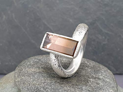 LeoLars-PABE Design Ring aus 925er Silber mit Turmalin in Spiegelschliff, Gr.62, Unikat, Handarbeit