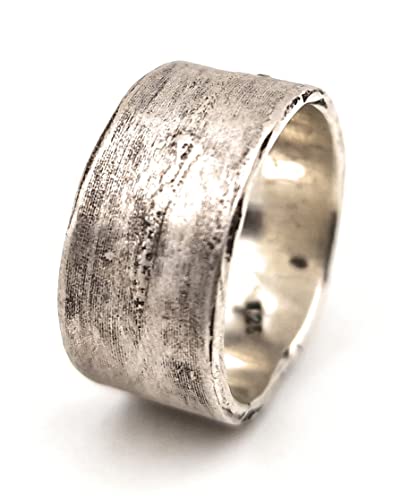 LeoLars-PABE Ring im Bambus Design aus 925er Silber, Gr.56-57, aus echten Bambusblättern, teilgeschwärzt, Unikat, Handarbeit