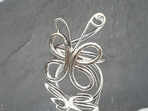 LeoLars-PABE Design Ring Schmetterling, Gr.63, aus 925er Silber mit Brilliant, Unikat, Handarbeit