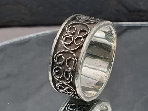 LeoLars-PABE Magischer 925er Silber Ring, Gr. 60, mit Filigree Elementen, teilgeschwärzt, Unikat, Handarbeit