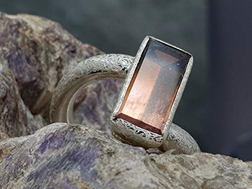 LeoLars-PABE Design Ring aus 925er Silber mit Turmalin in Spiegelschliff, Gr.62, Unikat, Handarbeit