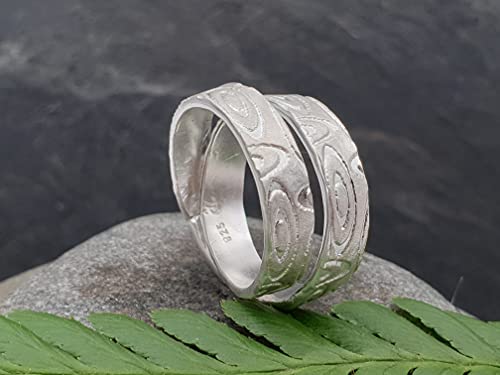 LeoLars-PABE Doppel Ring aus 925er Silber, Gr.55, aus einem Stück, Structure Design, Unikat, Handarbeit