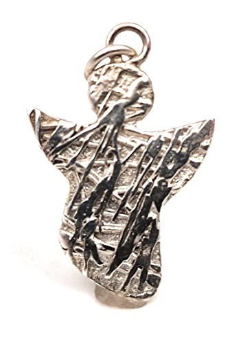LeoLars-PABE Schutzengel Design Anhänger im Organic Structure Design aus 925er Silber, teigeschwärzt, 23.4x15.9x1.6mm, Unikat, Handarbeit