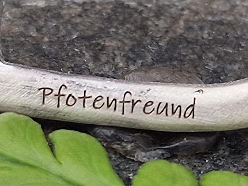 LeoLars-PABE Pfotenfreund Herz Anhänger groß aus 925er Silber mit Pfötchen, Pfote, Seidenmatt, Handarbeit