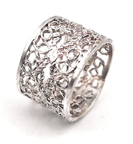 LeoLars-PABE Feiner Filigree Design Ring, Gr.55 (17.5), aus 925er Silber, aufwendig, einzigartig und stabil, Unikat, Handarbeit