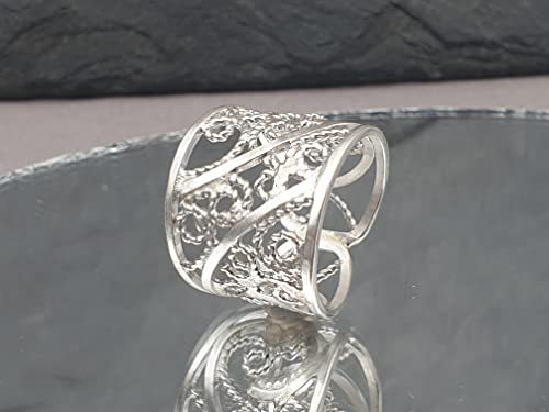 LeoLars-PABE Filigree Ring aus 925er Silber, Gr. 50-51, verspielt, leicht, traditionell doch modern, Unikat, Handarbeit