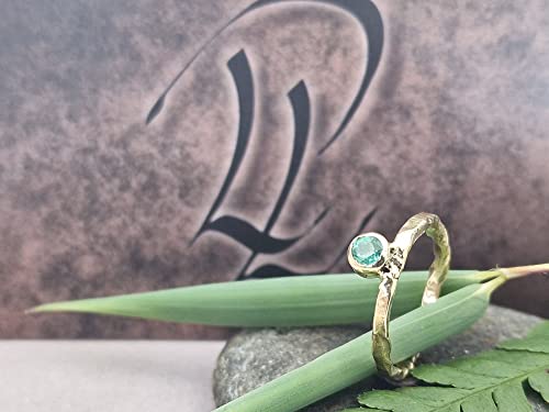 LeoLars-PABE Smaragd Design Ring, Gr.54 (17), aus 585er Gelbgold, Geschmiedet, Organisch, Dynamisch, Unikat, Handarbeit