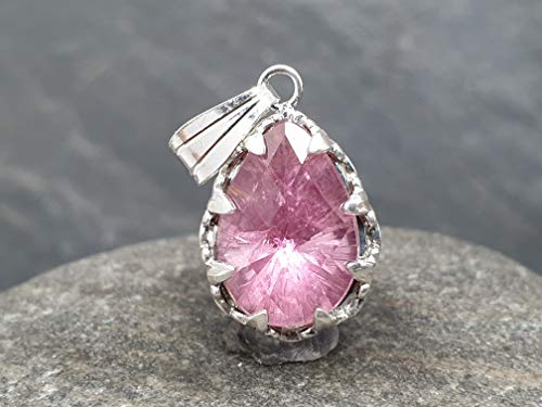 LeoLars-PABE Rosa Turmalin Anhänger aus 925er Silber, verspielt, grazil, Unikat, Handarbeit