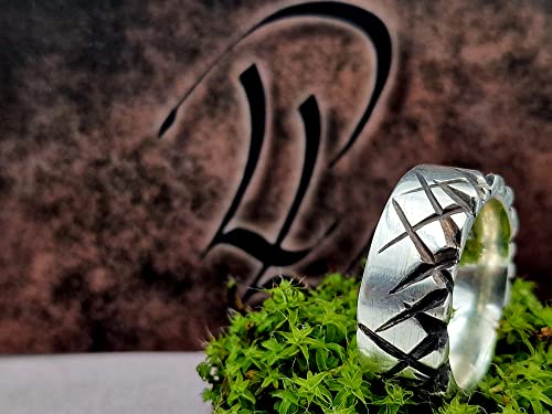 LeoLars-PABE Design Ring aus 925er Silber, Gr. 61-62, sehr massiv, Unisex, teilgeschwärzt, Bikerring, Unikat, Handarbeit