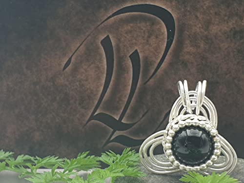 LeoLars-PABE Magischer Onyx Anhänger aus 925er Silber, Hexen Anhänger, Galeriefassung, Unikat, Handarbeit