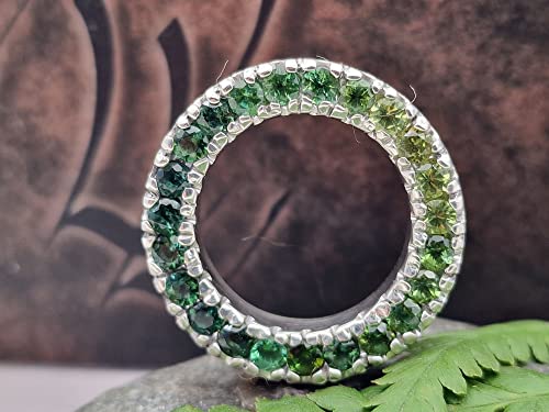 LeoLars-PABE Turmalin Ring aus 925er Silber mit Farbverlauf Gr. 57 (18), Ring, Vorsteckring, Anhänger, Structure Design, Massiv, Unikat, Handarbeit