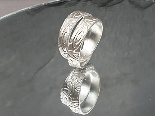 LeoLars-PABE Doppel Ring aus 925er Silber, Gr.55, aus einem Stück, Structure Design, Unikat, Handarbeit