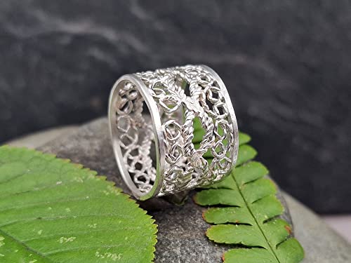 LeoLars-PABE Feiner Filigree Design Ring, Gr.55 (17.5), aus 925er Silber, aufwendig, einzigartig und stabil, Unikat, Handarbeit