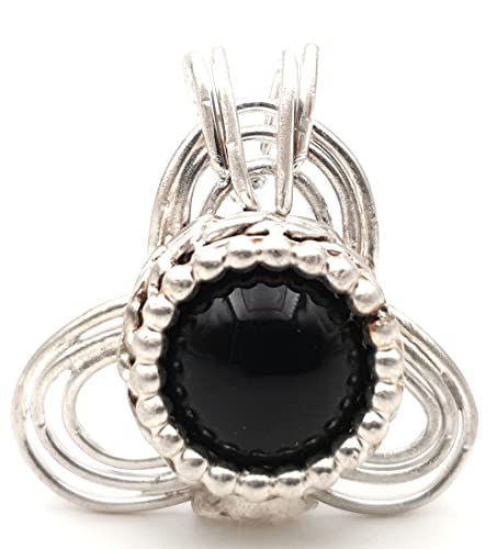 LeoLars-PABE Magischer Onyx Anhänger aus 925er Silber, Hexen Anhänger, Galeriefassung, Unikat, Handarbeit