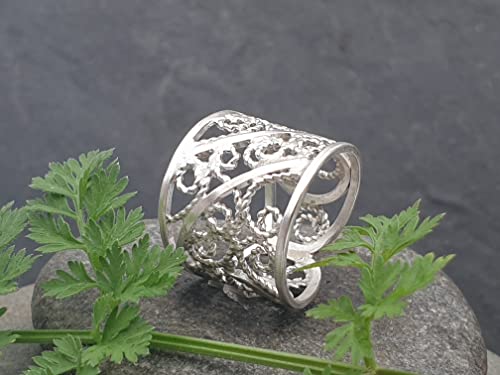 LeoLars-PABE Filigree Ring aus 925er Silber, Gr. 50-51, verspielt, leicht, traditionell doch modern, Unikat, Handarbeit