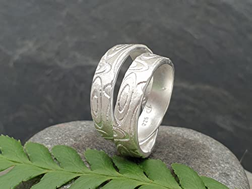 LeoLars-PABE Doppel Ring aus 925er Silber, Gr.55, aus einem Stück, Structure Design, Unikat, Handarbeit