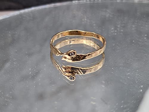 LeoLars-PABE Diamant Ring aus 750er Rosegold, Gr.55 (17.5), Diamant 1,3mm, Fusion, gehämmertes organisches Design, Unikat, Handarbeit