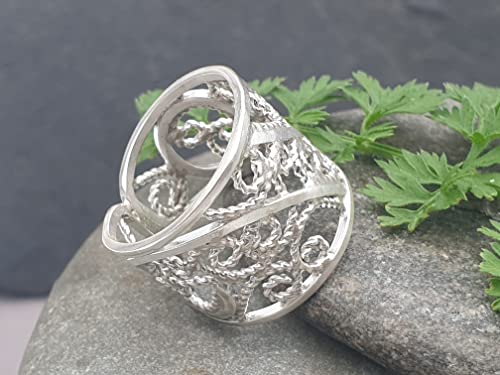 LeoLars-PABE Filigree Ring aus 925er Silber, Gr. 50-51, verspielt, leicht, traditionell doch modern, Unikat, Handarbeit