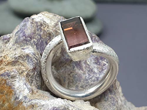 LeoLars-PABE Design Ring aus 925er Silber mit Turmalin in Spiegelschliff, Gr.62, Unikat, Handarbeit